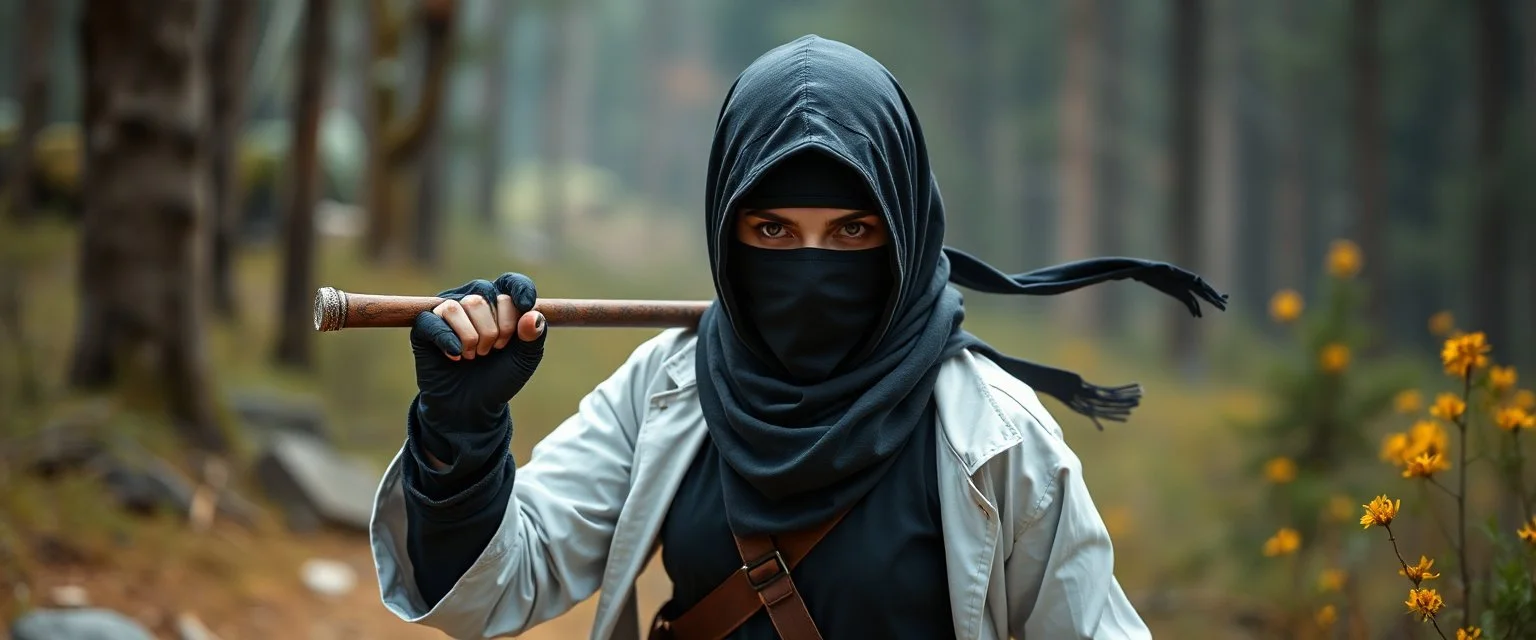 female ninja doctor in the wild