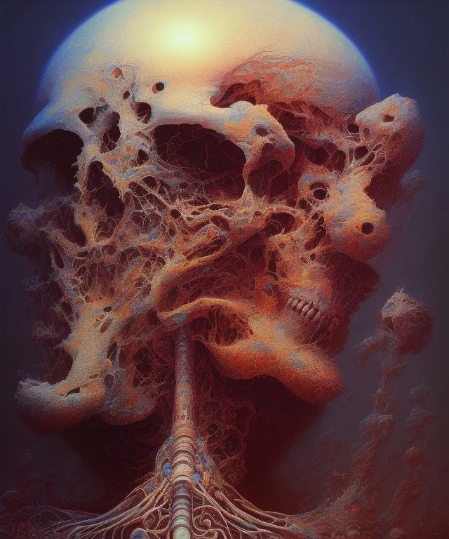 neural network. oil on canvas, beksinski