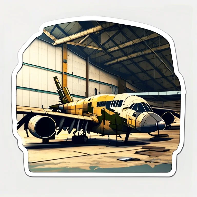sticker of a hangar