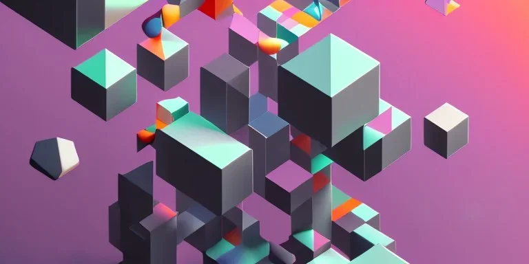 grey 3D colorful geometric installation, simplistic, studio lighting, C4D, 16k, Behance, Artstation, centered, top down camera, vibrant