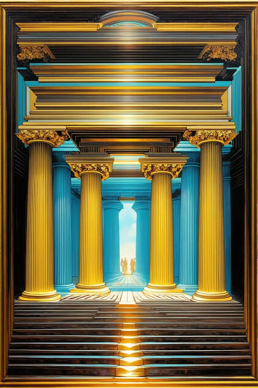 harmonic misalignment of the temple; Neo-Surrealism; Optical Art; De Chirico