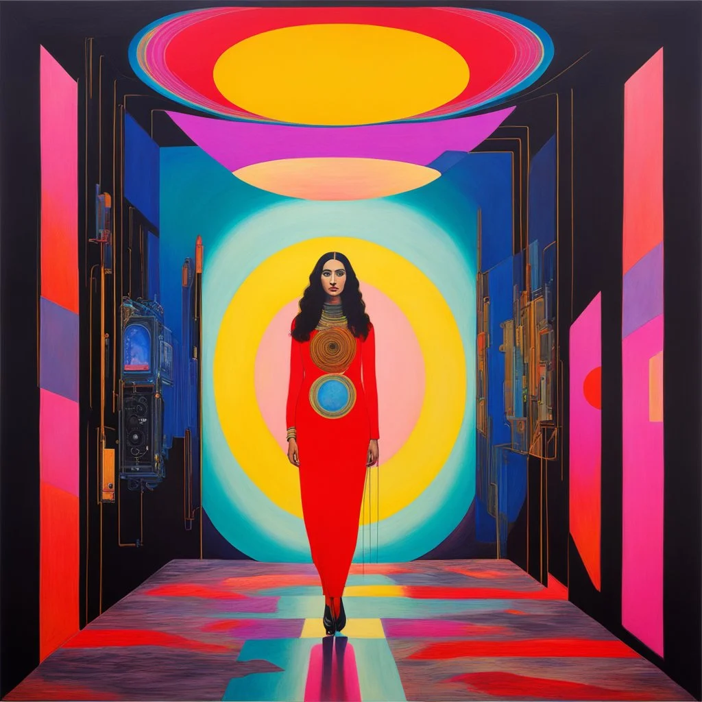 [surrealism and maximalism art with mixed media collages and rothko] Maria Magdalena's spirit weaves through the neon-lit corridors, imbuing the spaceship with a sacred presence that transcends time and space. As the enigmatic whispers of Maria Magdalena guide the machines on their cosmic journey, a transcendent union of past and future unfolds, illuminating the path towards a higher understanding of the universe's mysteries.