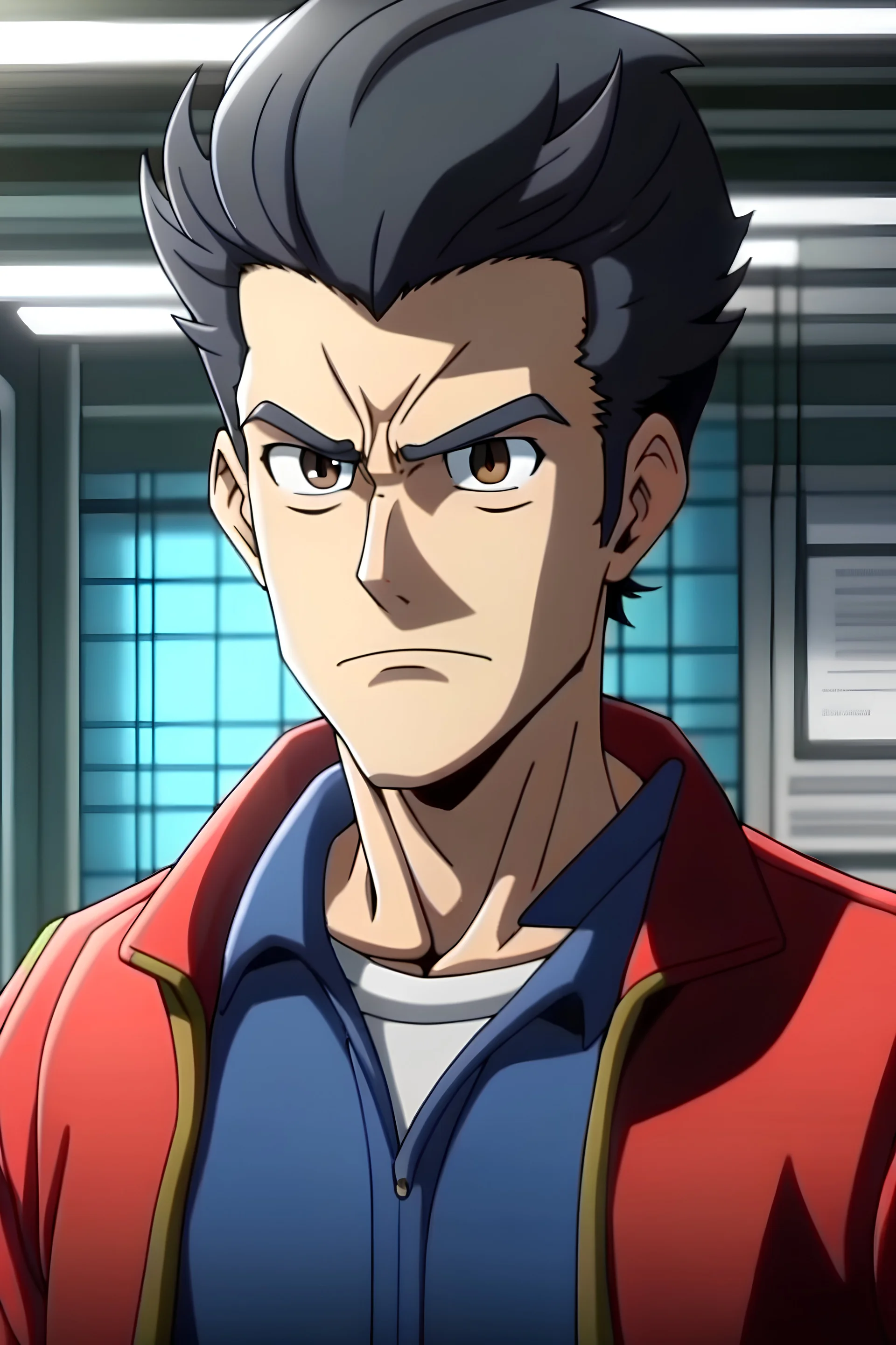 Realistic amazing quality anime screen grab of Dean Kamen pokémon trainer