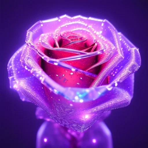 transparent crystal rose highly detailed, glowing,Insanely detailed photograph of an elaborate beautiful fantasy art album cover art 4K 64 megapixels 8K resolution HDR Greek shiny space colours jewelry celestial hair eyes light