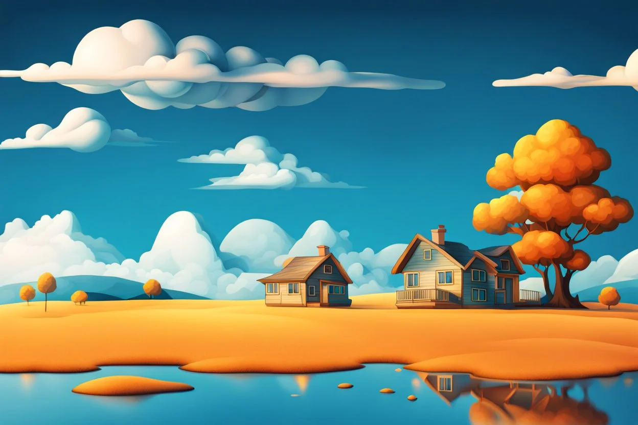 Digital art isolated house