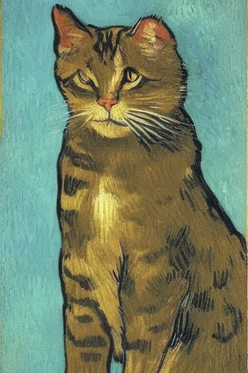 Portrait of a cat by Van Gogh