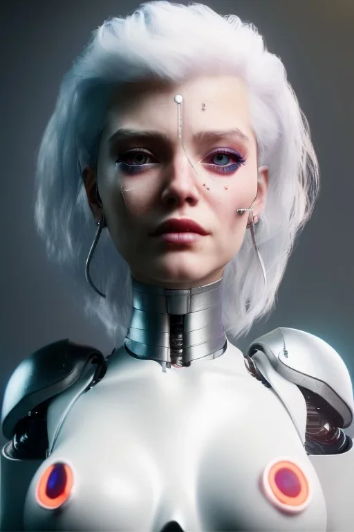 cyborg, white hair, sexy, perfect, real, dream