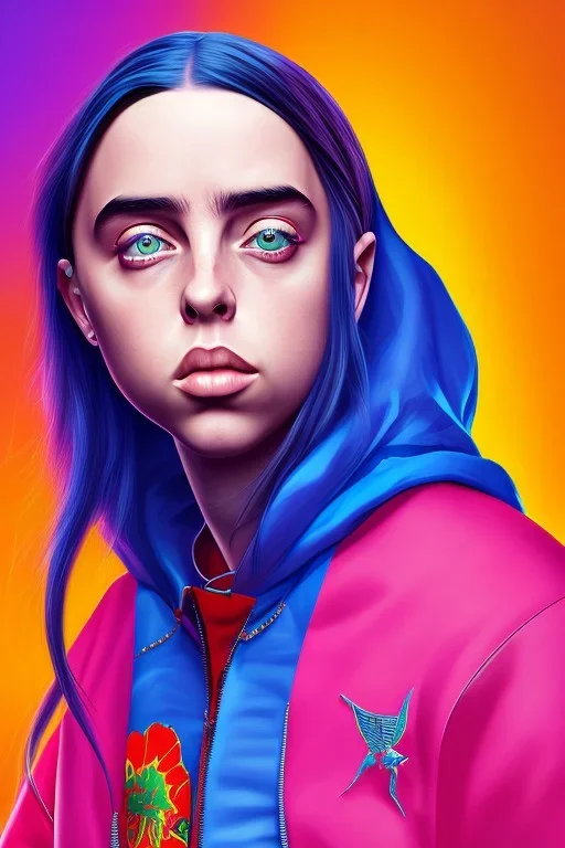 Billie Eilish, legs, photorealistic illustration, 4k