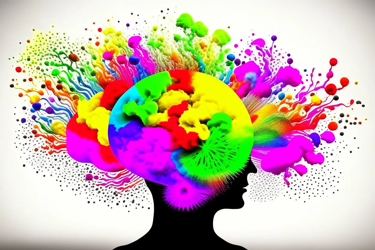 A mind with a variety of colorful thoughts .