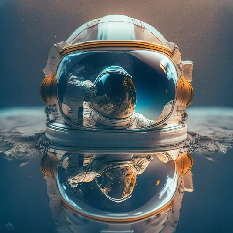 astronaut helmet reflecting the starts