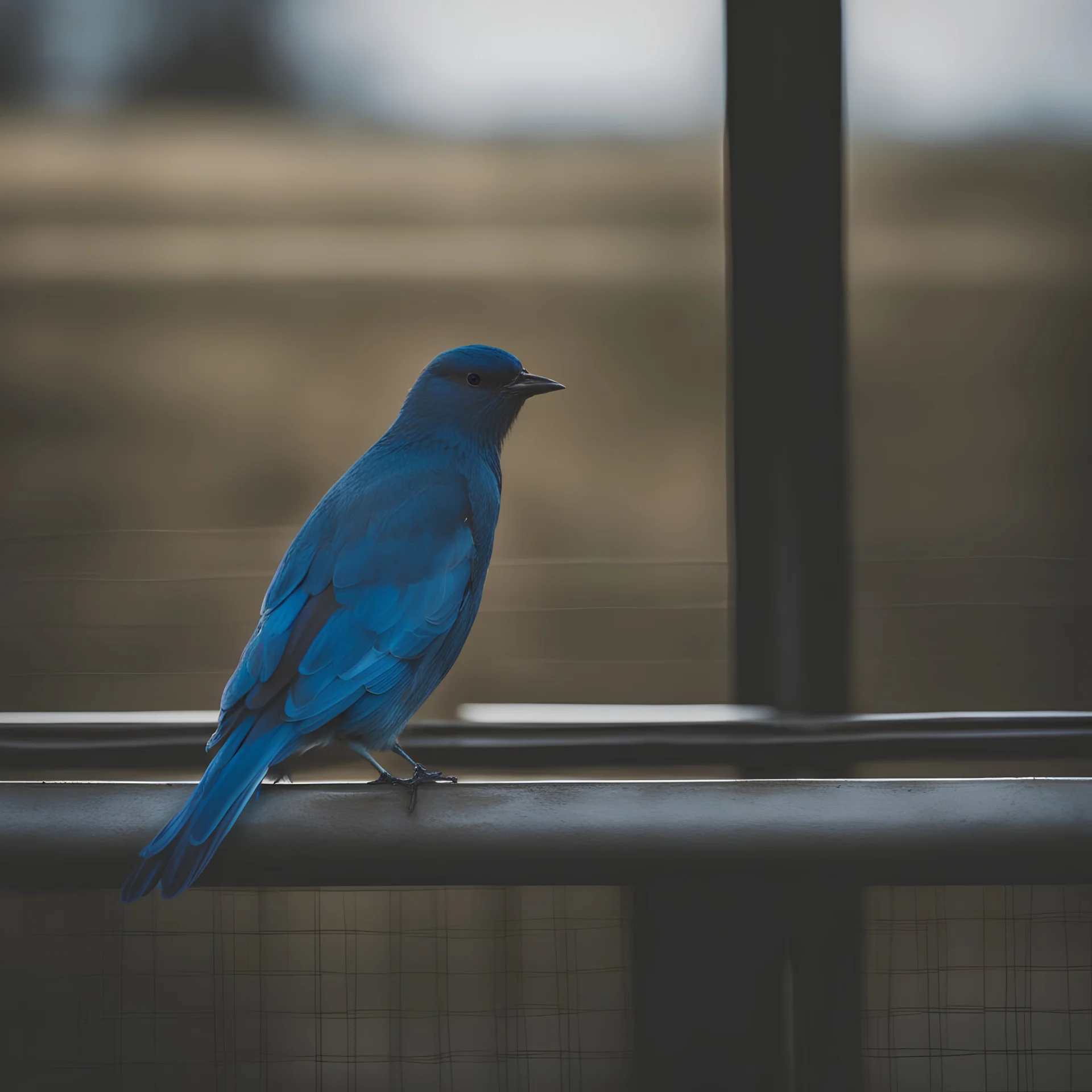 blue bird flying. light. photographic.