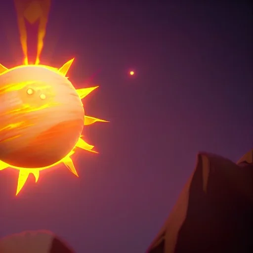 sun and planets, highly detailed, 3d render