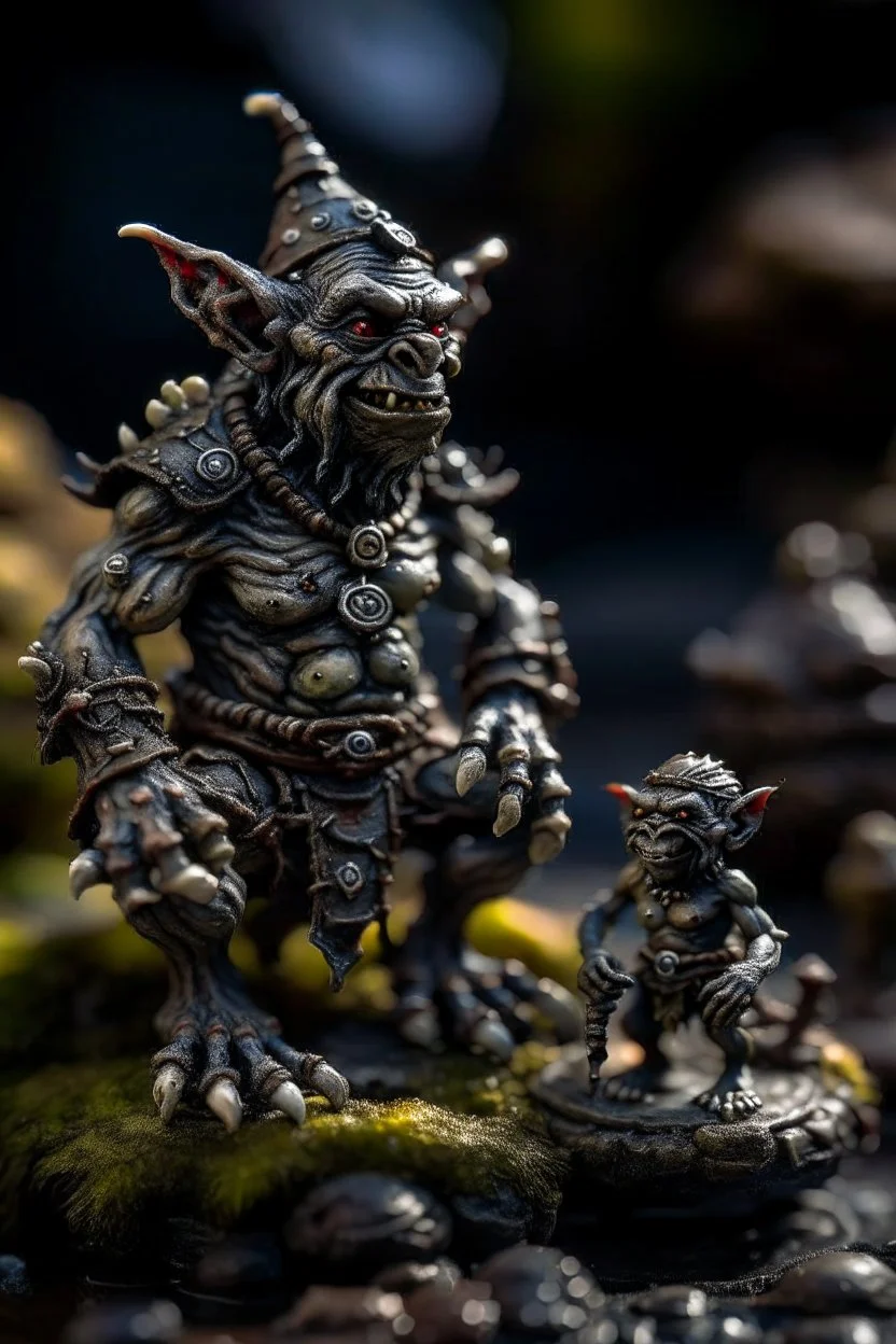 "troll og tusser"i svarte granskauen, painted miniatures, shot on Hasselblad h6d-400c, zeiss prime lens, bokeh like f/0.8, tilt-shift lens 8k, high detail, smooth render, down-light, unreal engine, prize winning