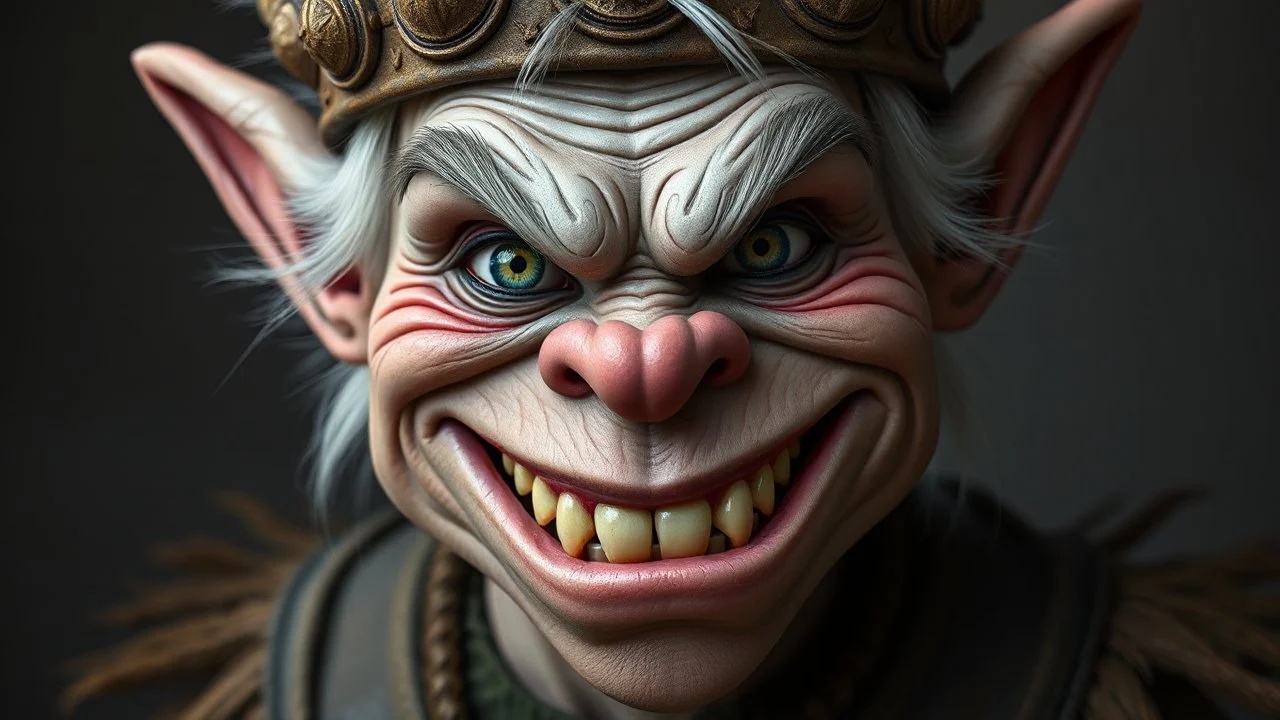 Create a photorealistic troll portrait