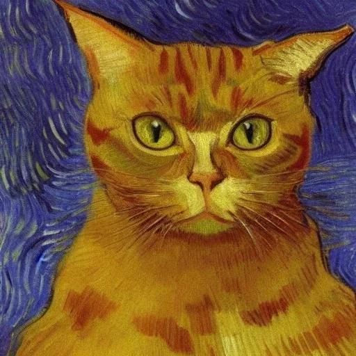 Portrait of a cat by Van Gogh