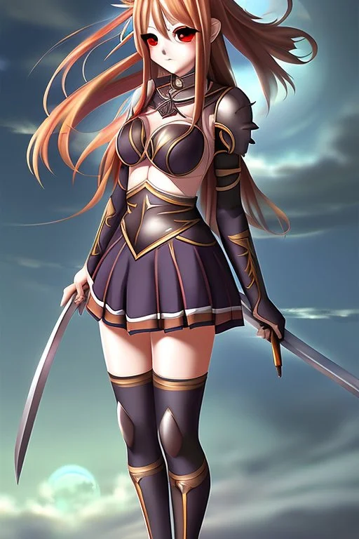 anime girl as a warrior