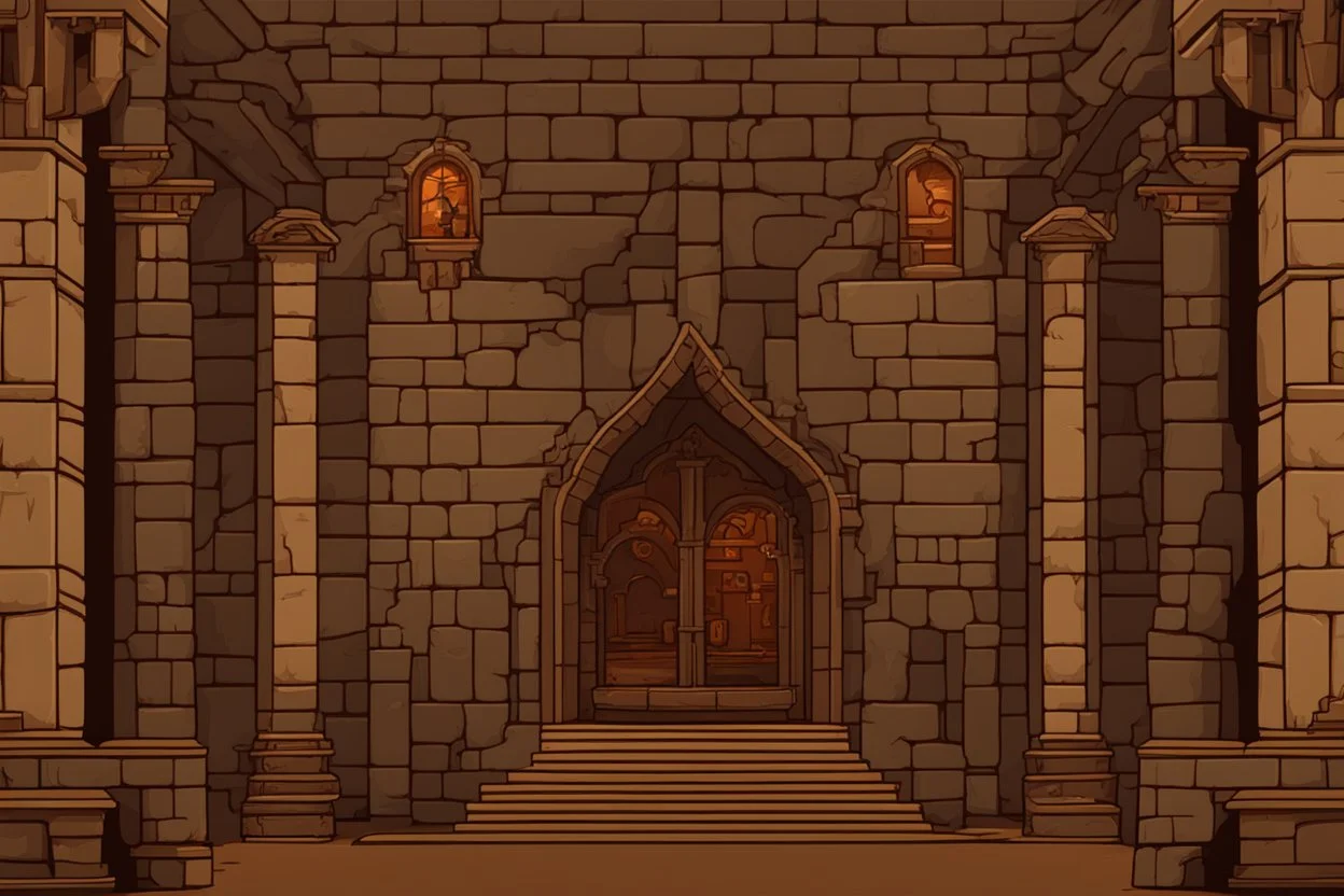 old large castle interier background for retro 2d platformer