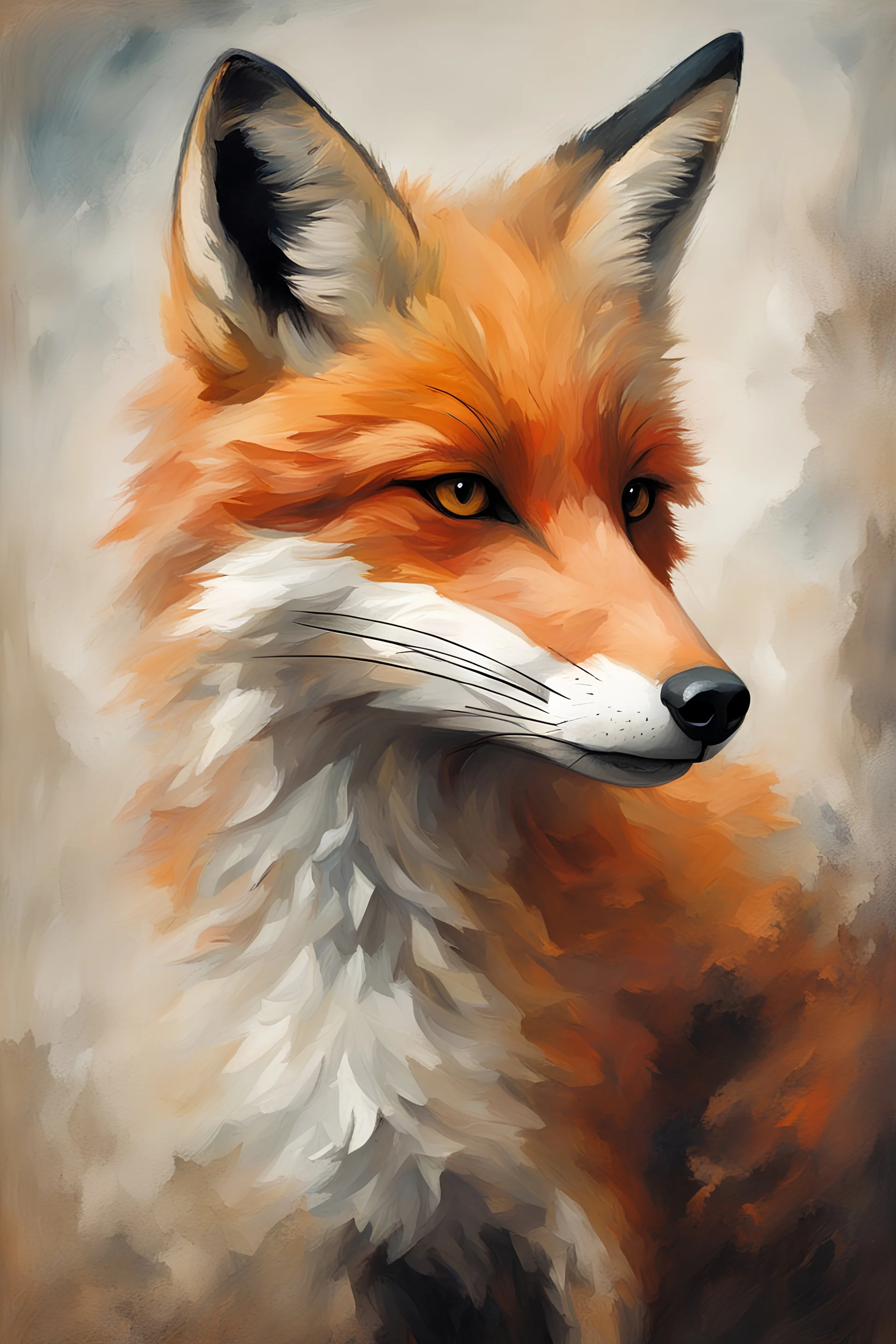 fox. painting style of Norbertine bresslern-roth