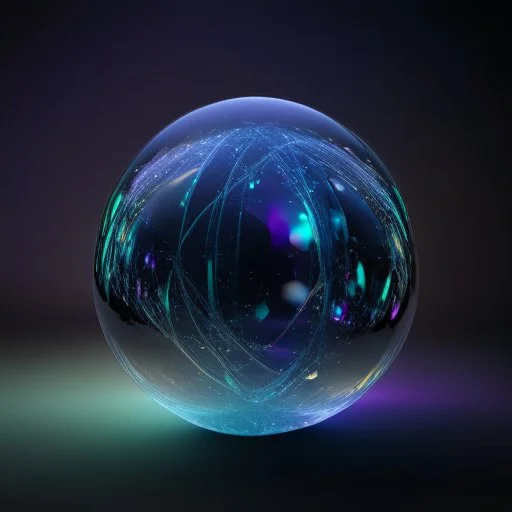 3d holographic sphere shape isolated on infinite dark background, glow, glass effect, 4k. sober. fintech