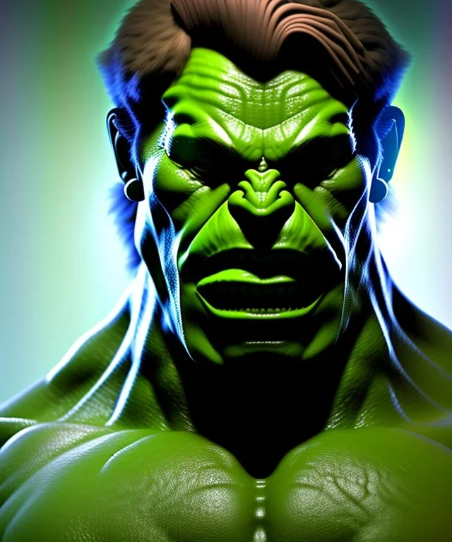 full body Hulk, bokeh, h.r. giger, jake bartok