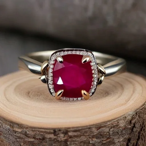 ruby ring with braided band, braided band, men's jewellery