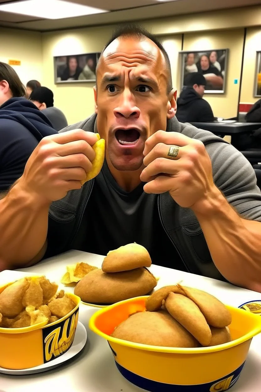 The rock eating chicken nuggets