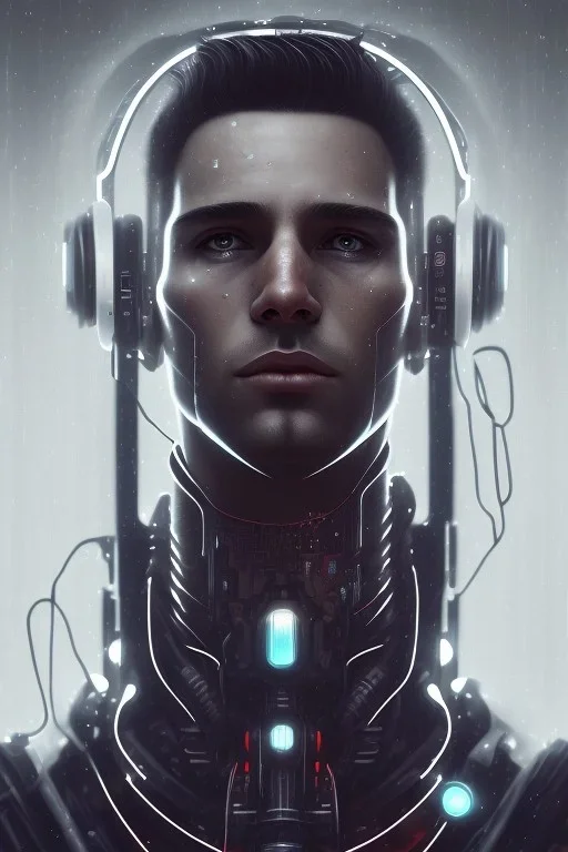 cyberpunk, head, men, portrai