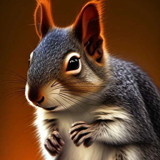 squirrel “wearing avatar make up”