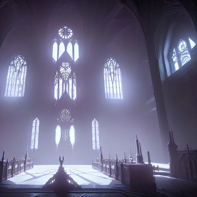 white color gothic palace inside with 5 thrones