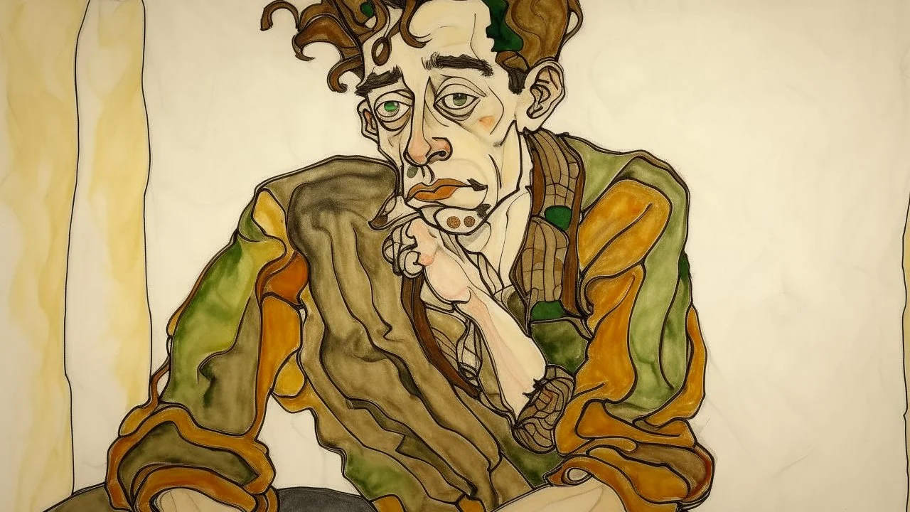 Generates an image based on the theme and pictorial style of Egon Schiele