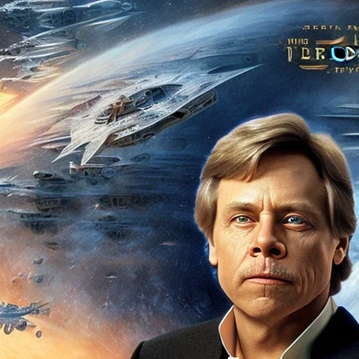 extremely detailed 8k hyperspace wallpaper,complete and photo realistic detailed head to waist stunning photo realistic portrait of mark hamill as luke skywalker in star wars with short lenght, Symmetrical, soft, fine, warm, photo realistic hair, blue eyes, professional majestic photo realistic painting by Ed Blinkey, Atey Ghailan, by Jeremy Mann, Greg Manchess, Antonio Moro, trending on ArtStation, Intricate, High Detail, Sharp focus,dramatic, by greg rutkowski,careworn face,space outfit