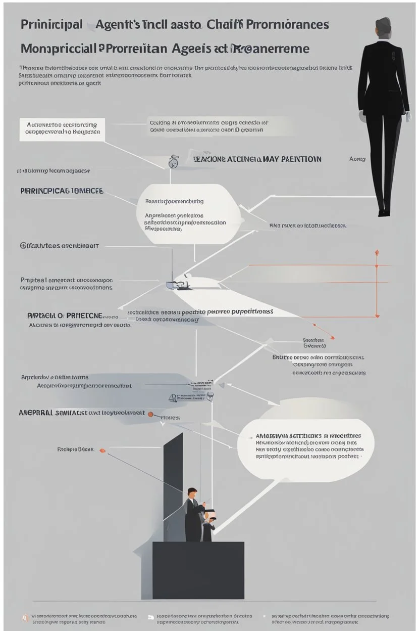 [woman, diagram] the principal may find it challenging to effectively monitor and control the agent's actions. The agent may engage in hidden actions or manipulate information, making it difficult for the principal to assess the agent's performance accurately. Lastly, the principal-agent problem can also be exacerbated by diverging risk preferences. The principal may be risk-averse, seeking to minimize potential losses, while the agent may be more risk-seeking, pursuing opportunities that offer