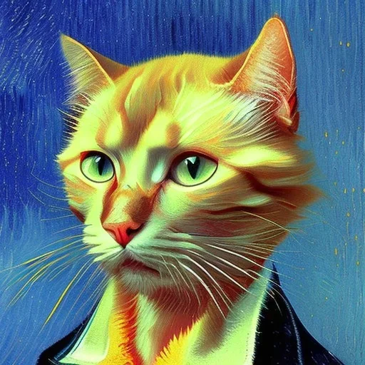 Portrait of a cat by Van Gogh