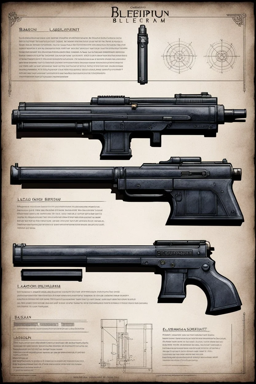 ConceptSheet blueprint [by Lois Gibson] the lasgun, the steadfast weapon of the Astra Militarum, a beacon of hope in the war-torn galaxy. This humble yet reliable firearm stands as a symbol of the Imperium's unwavering defense against the encroaching forces of chaos. Crafted for efficiency and mass production, the lasgun emits searing beams of coherent light, capable of piercing through enemy armor with precision. Its utilitarian design and ease of use make it a staple weapon for the courageous