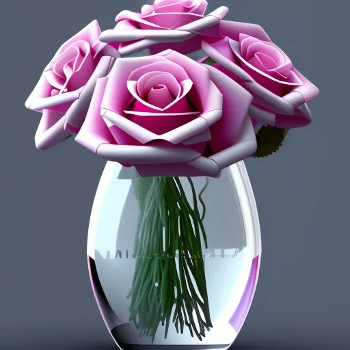 transparent Crystal Rose Bouquet Flower, hyper detailed