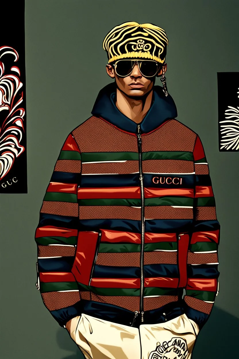 Gucci ,uomo con occhiali da sole, giacca