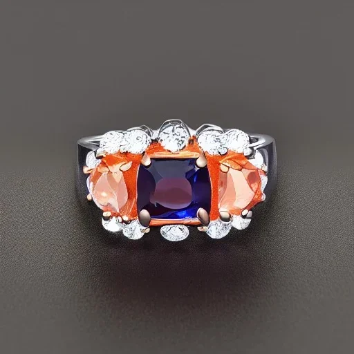 ring with peach sapphire, fine jewelry, delicate, stunning