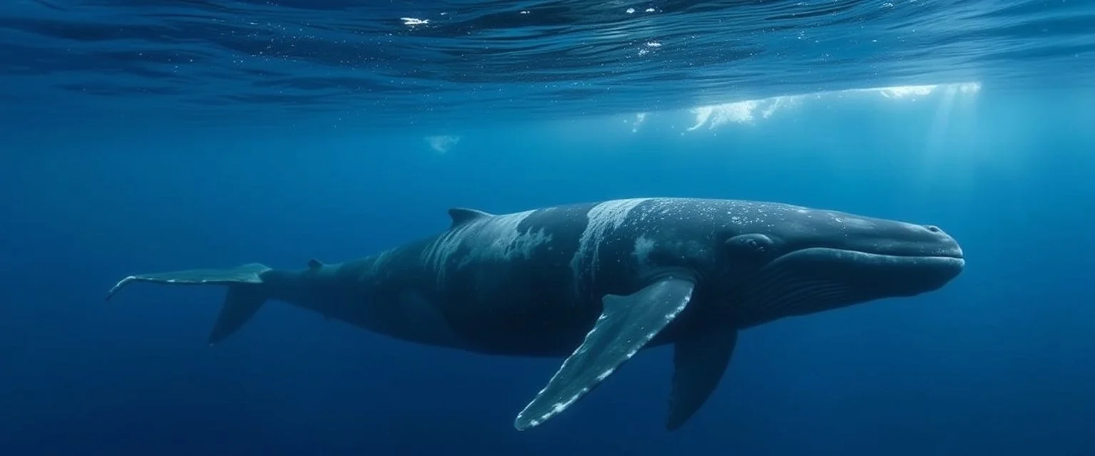 “static documentary photograph” → kills action behavior “no interactions between subjects” → prevents story hallucinations “single whale / isolated subject” → stops group chaos removing verbs like breaching violently / dramatic / epic helps a lot