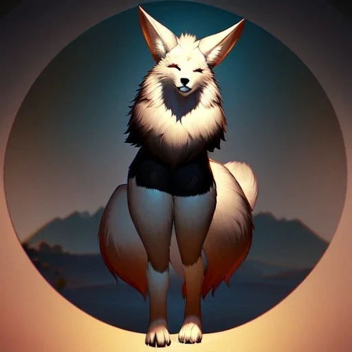 a fox fursona, darker colors, master quality, backlighting, soft lights, full body portrait, in frame, 8k, perfectly drawn face, well drawn, realistic, humanoid, furry, digitigrade legs, fur, female, anthropomorphic