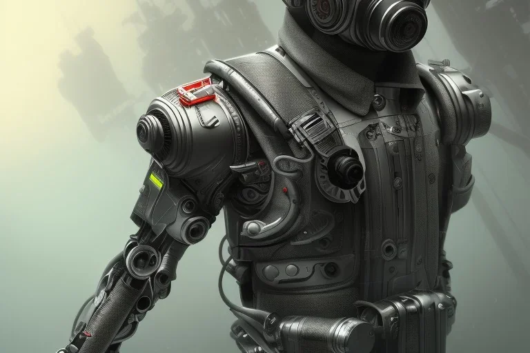 diver like a cyborg,with gun,detail,textures,cinematic