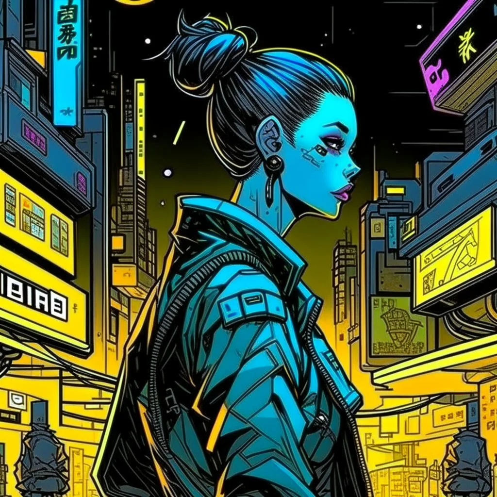 cyberpunk retro futuristic for comics