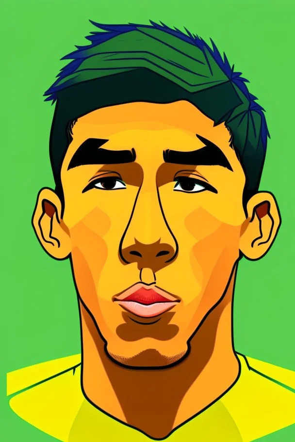 face Roberto Firmino Brazilian soccer player 2d cartoon