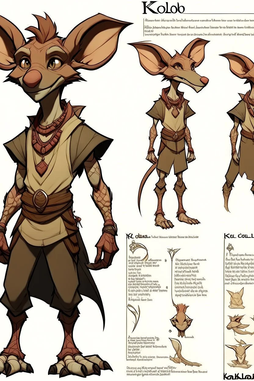 a kobold OC reference sheet