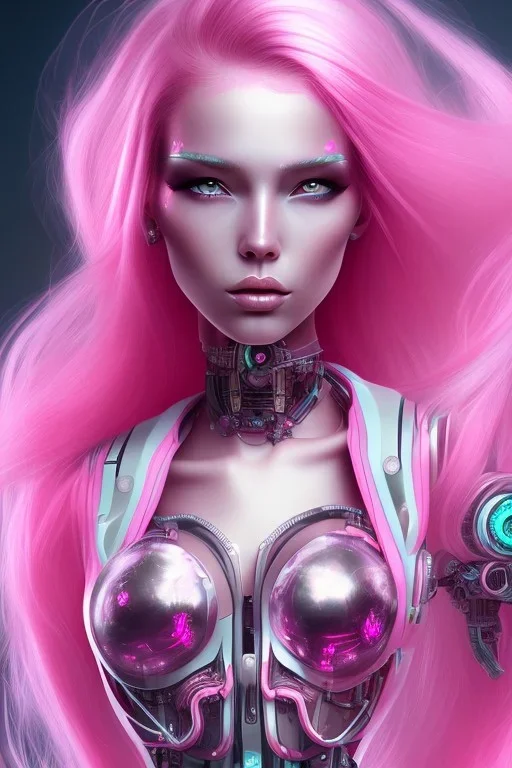 cyborg, pink hair, sexy, perfekt, real, dream