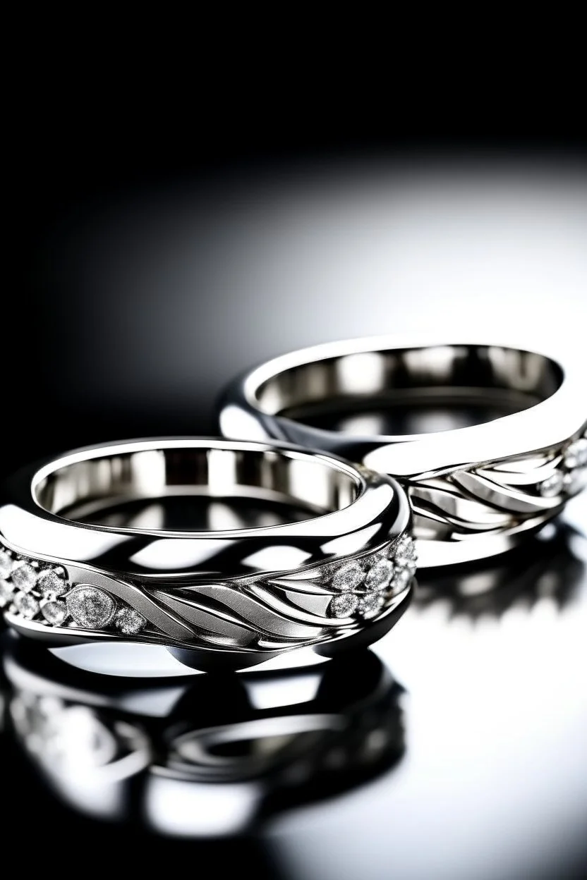 White gold couple rings It's easy in the shape containing diamonds