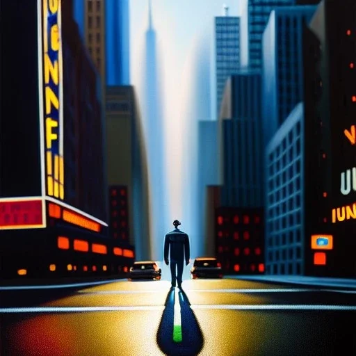 Ultra detailed fullbody Portrait in oil on canvas of Bender futuramam merges with Iron Giant walking through new york,intense stare,extremely detailed digital painting, extremely detailed face,crystal clear Big eyes, mystical colors ,perfectly centered image, perfect composition, rim light, beautiful lighting,masterpiece,8k, stunning scene, raytracing, anatomically correct, in the style of robert e howard and Ken Kelley and Ohrai Noriyoshi and Simon Bisley and tomzj1