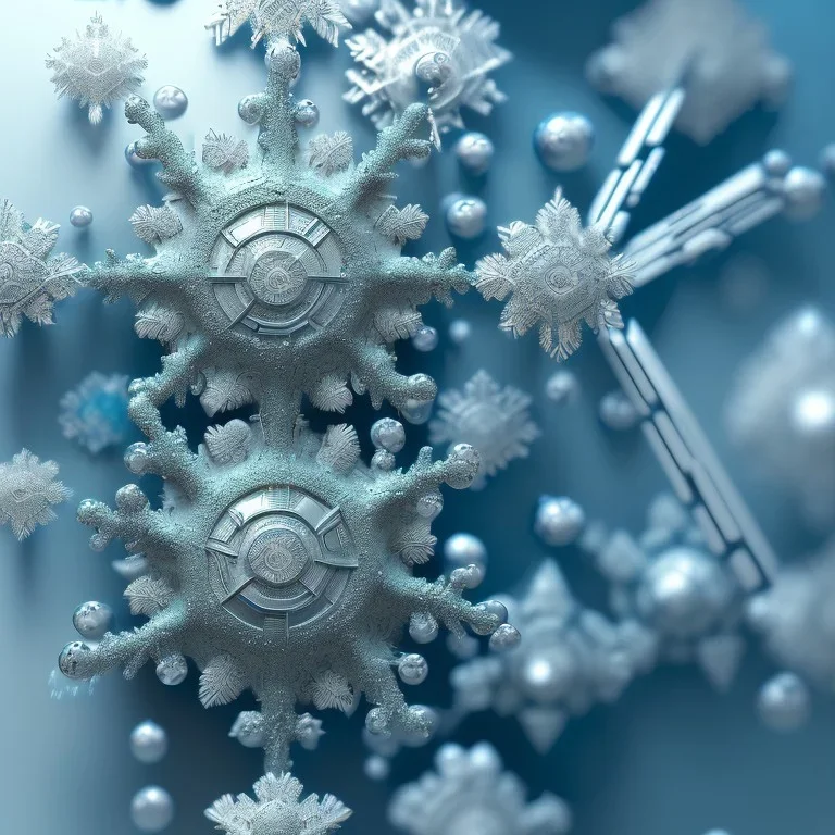  octane render, high detail, snowflake, macro