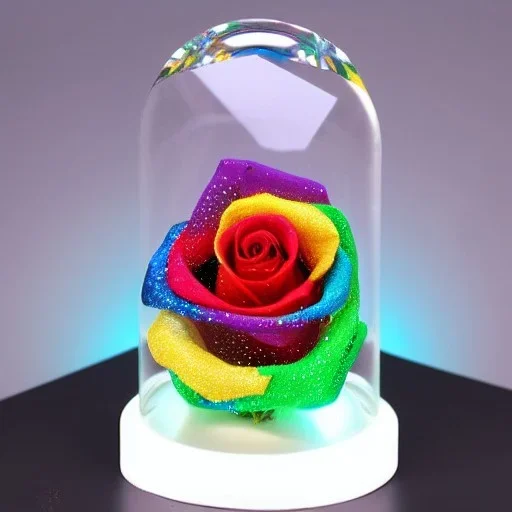 transparent multicolor crystal rose