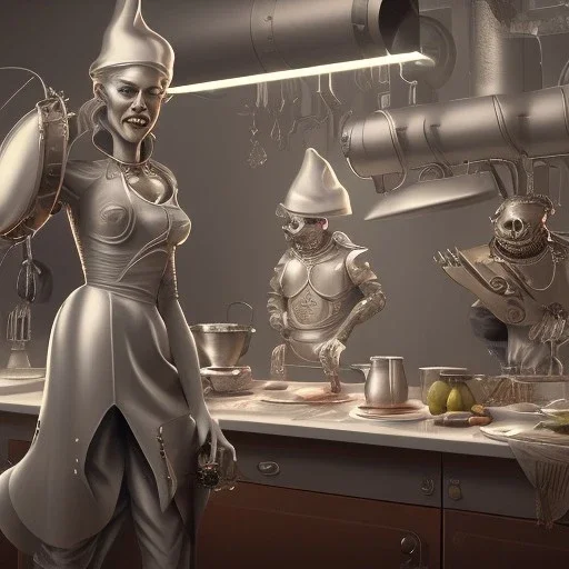 anthropomorphic evil kitchen blender 8k, full hd, hdr, by kinkade