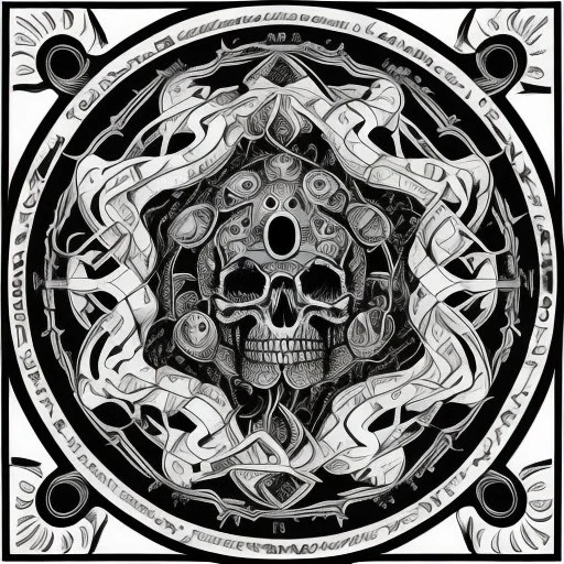 detailed spiral skulls fibonacci vegvisir